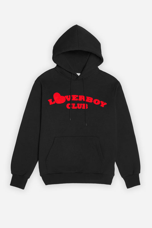Black and red Tilted Hearts hoodie